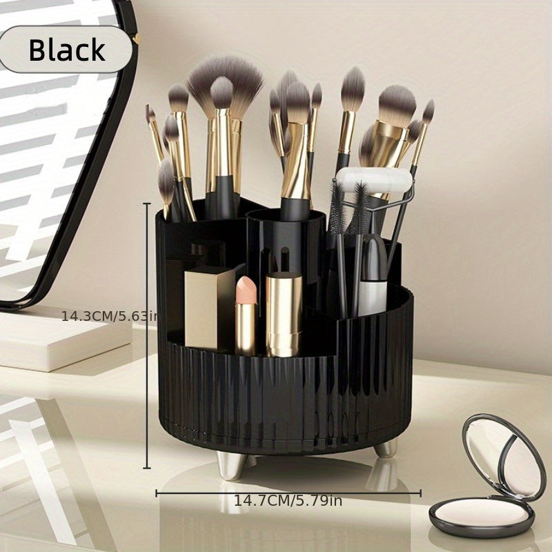 1pc Cosmetic Storage Box, Rotating Pen Holder For Dresser Desktop, Large Capacity Makeup Brush Lipstick Storage Rack, Teenager Gift, Makeup Organizer