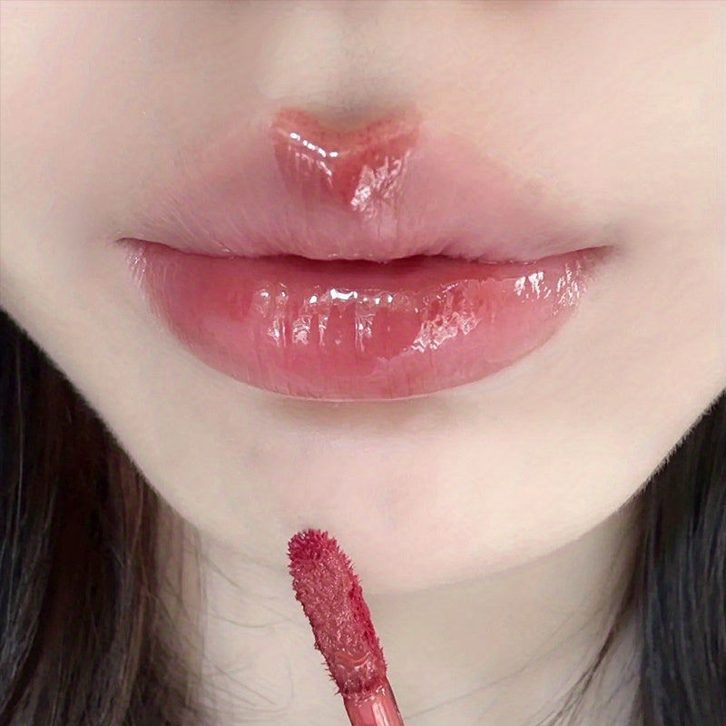 6 Color Lip Glaze, Cute Little Bear, Mirror Gloss, Jelly Lips With Sparkling Light Dew Water, Long-lasting Stain Resistant Transparent Film Forming Lip Gloss, Full Lip Color