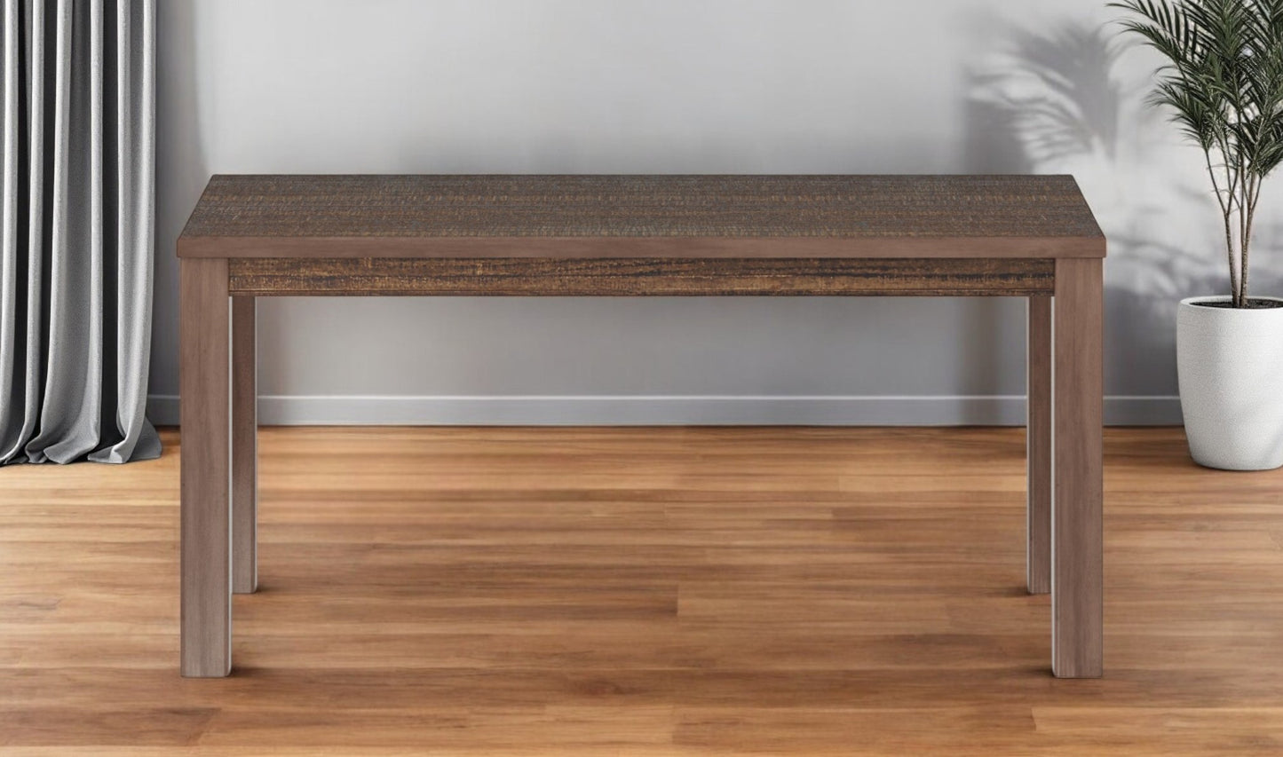 35" Espresso Solid Wood Dining Table-1