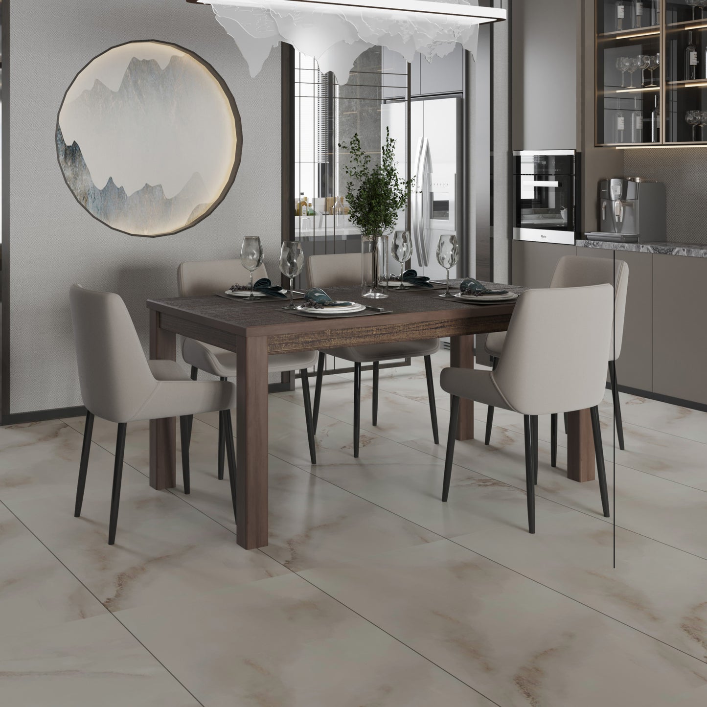 35" Espresso Solid Wood Dining Table-6