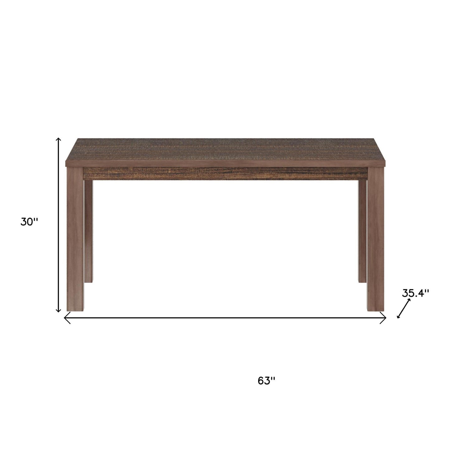 35" Espresso Solid Wood Dining Table-7