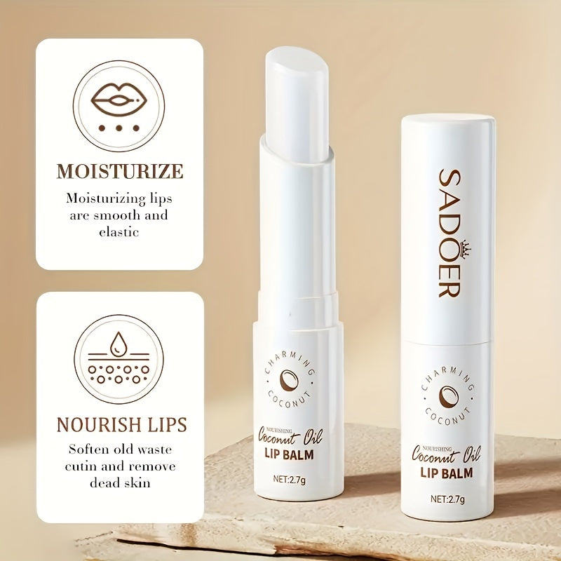 Coconut Lip Balm - Long Lasting Nourishment And Moisture For Men And Women - Daily Care Lip Balm With Plant Squalane