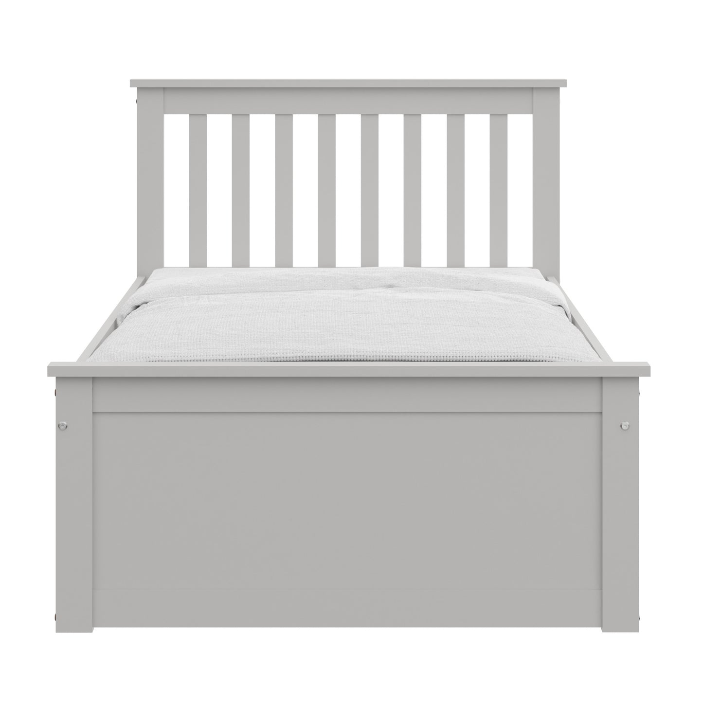 Gray Solid Wood Twin Bed With Pull Out Trundle-0