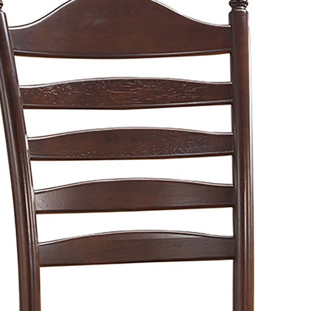 Espresso Wood Ladder Back Dining Side Chair-3