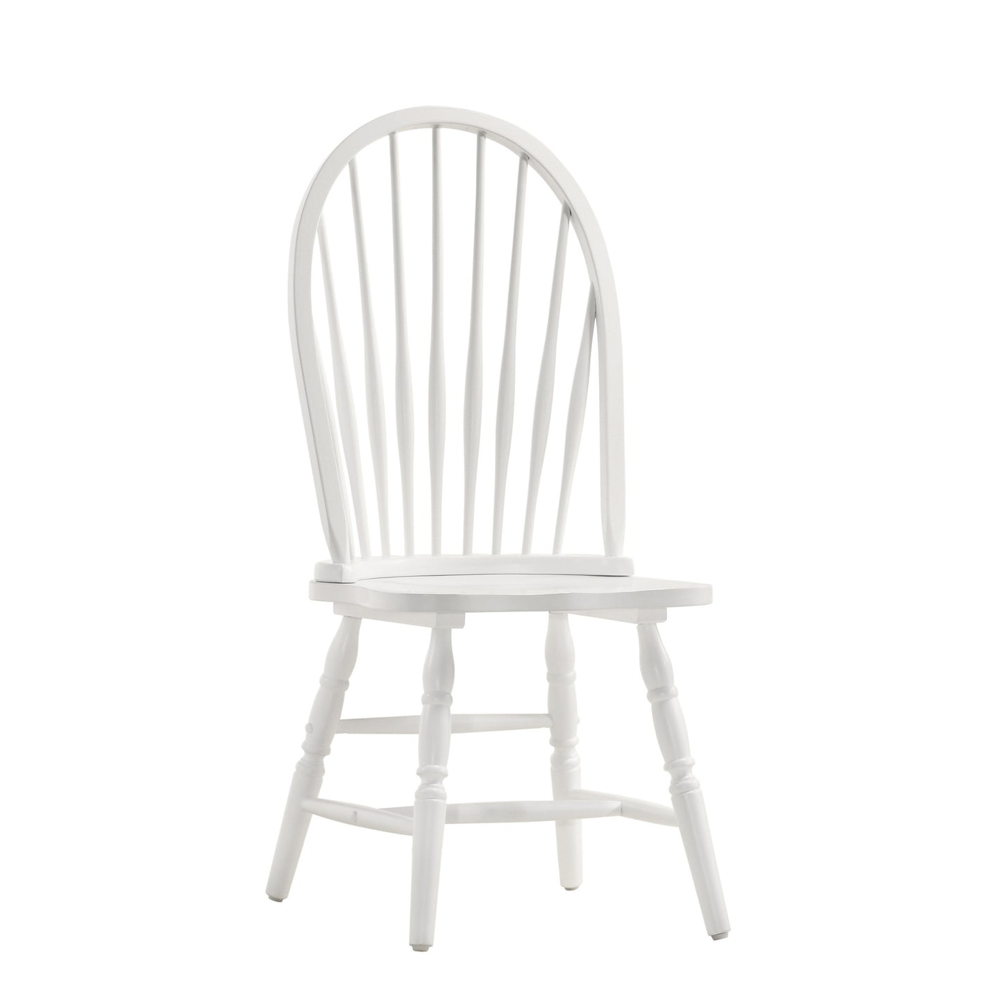 White Wood Windsor Back Dining Side Chair-1