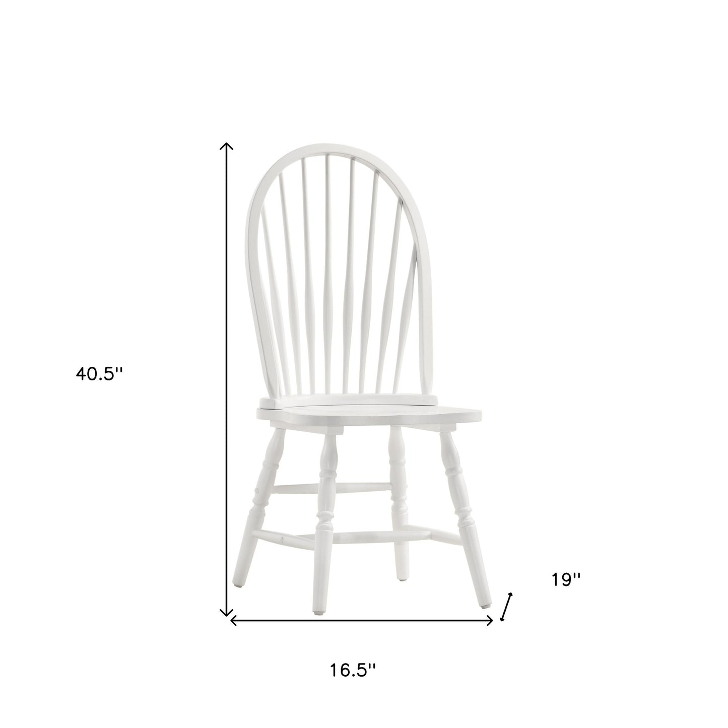 White Wood Windsor Back Dining Side Chair-4