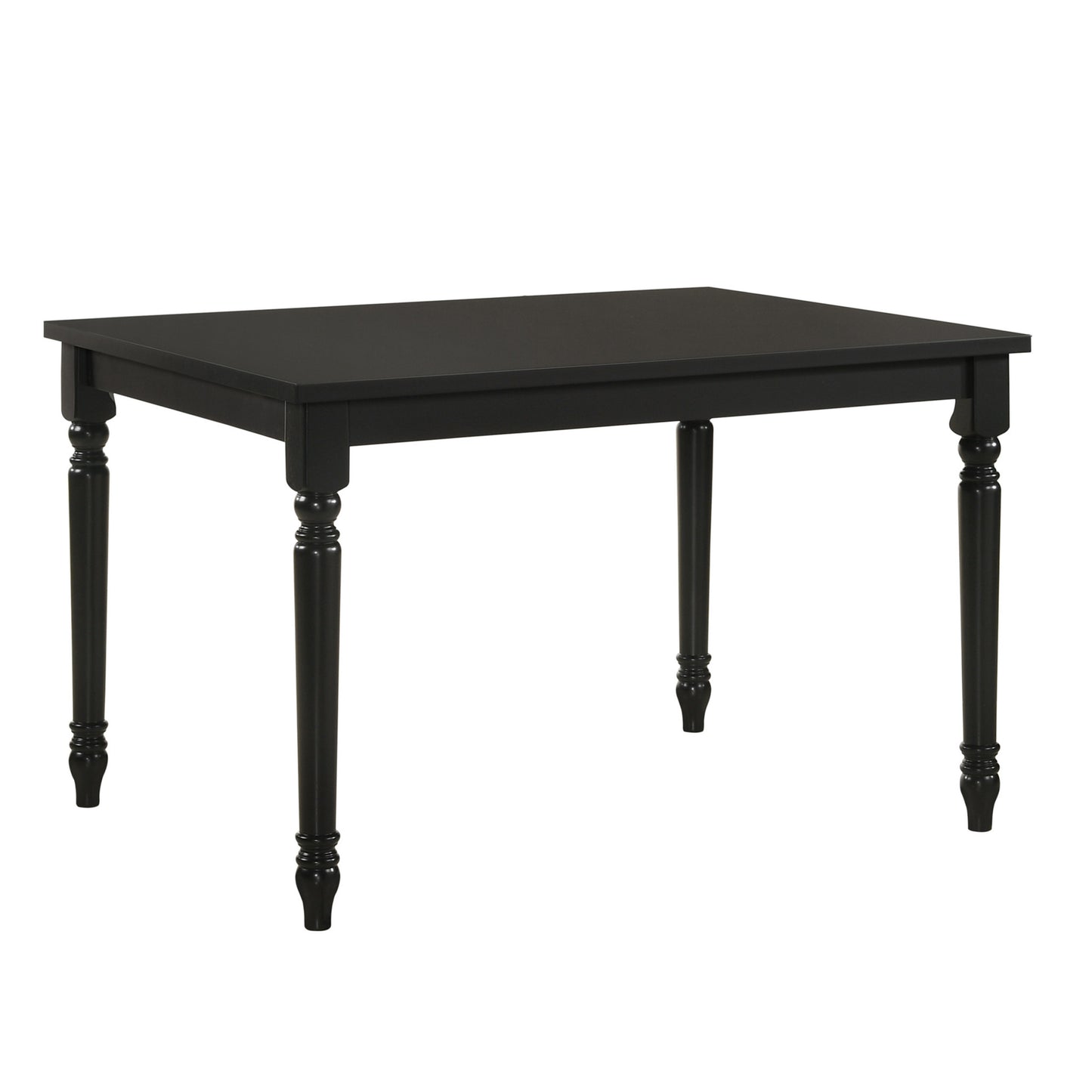 48" Black Solid Wood Dining Table-1