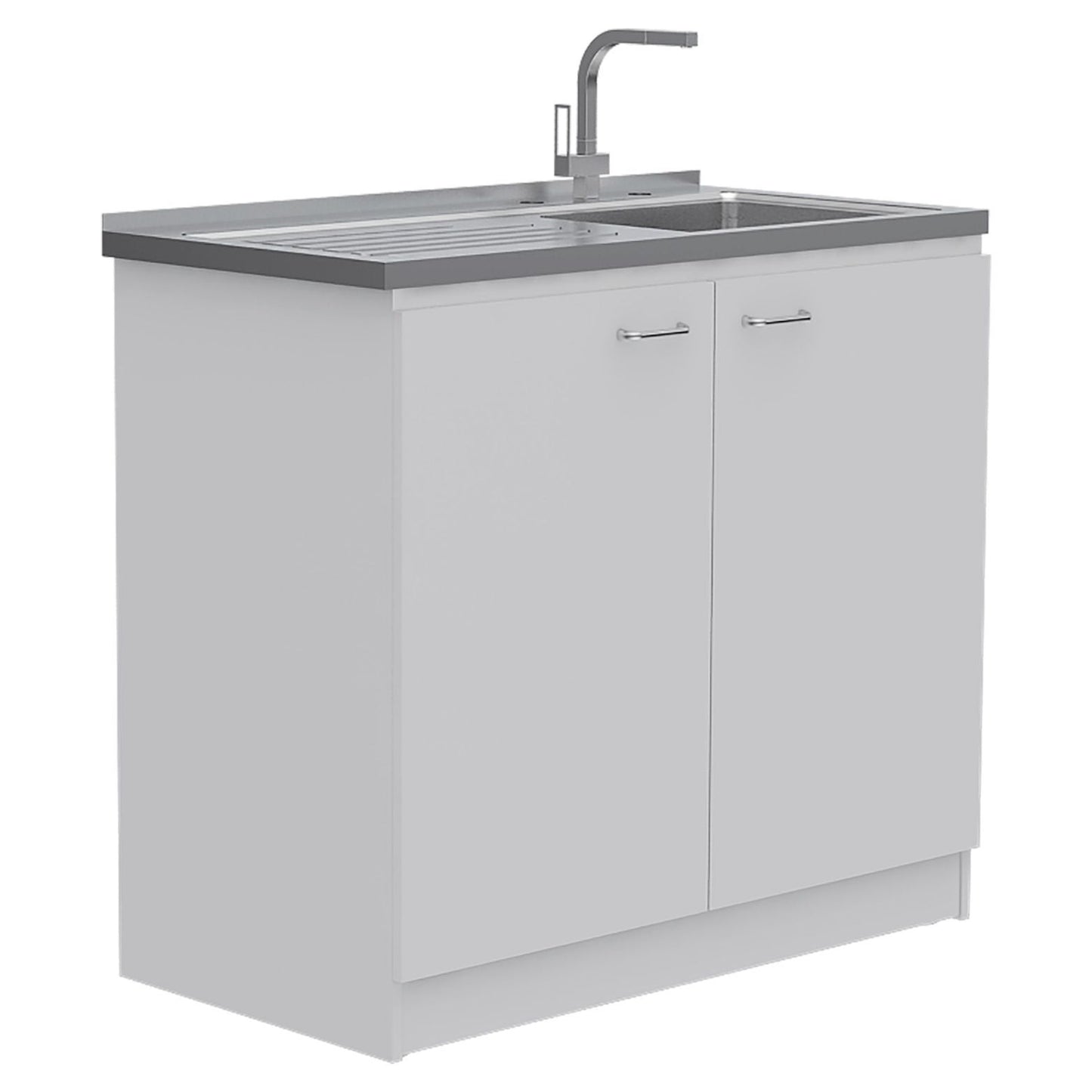 White 39" Kitchen Island Set-0
