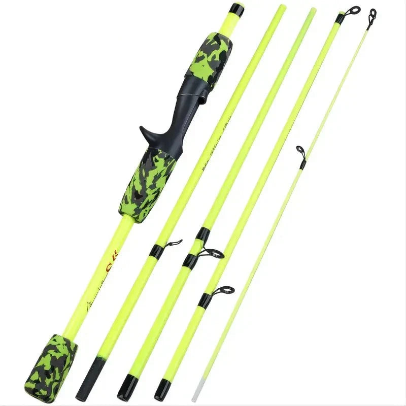 Ultralight 5-Section Travel Fishing Rod with Comfortable EVA Handle - Yellow-4