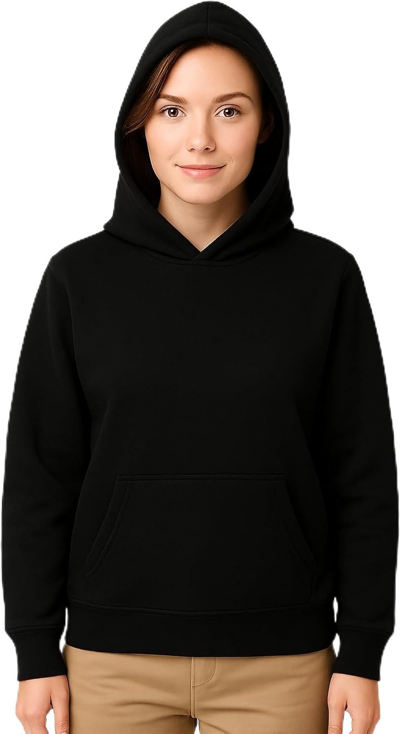 Light Weight Pullover Hoodie, 100% Polyester Fleece, Plain Sweatshirt for Men and Women, Regular Fit-9