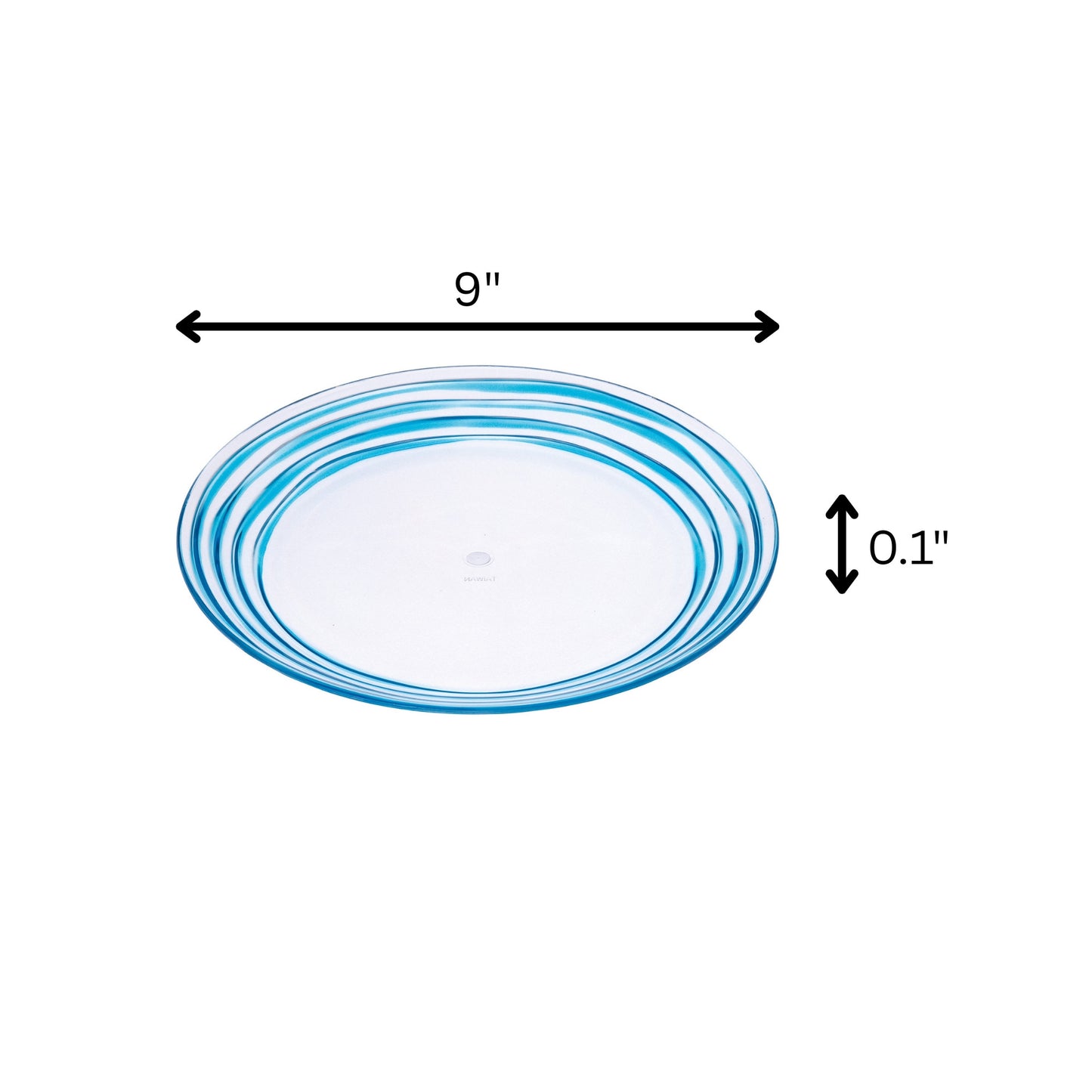 Blue Four Piece Round Swirl Acrylic Service For Four Salad Plate Set-7