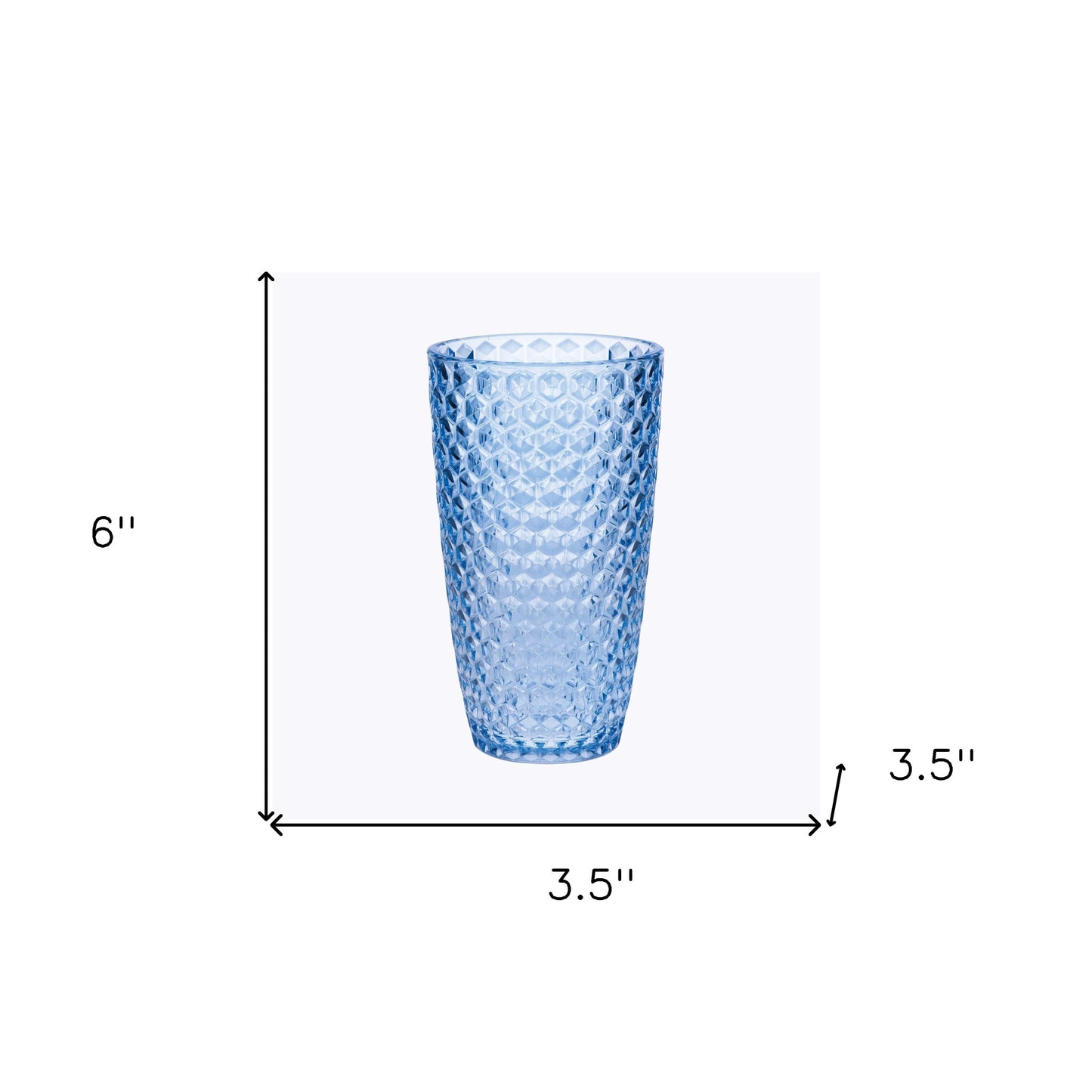 Set of Four Blue Geometric Acrylic Stemless Highball Glass-8
