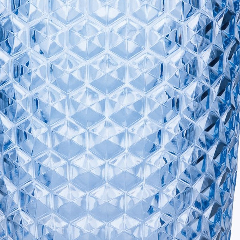 Set of Four Blue Geometric Acrylic Stemless Highball Glass-2