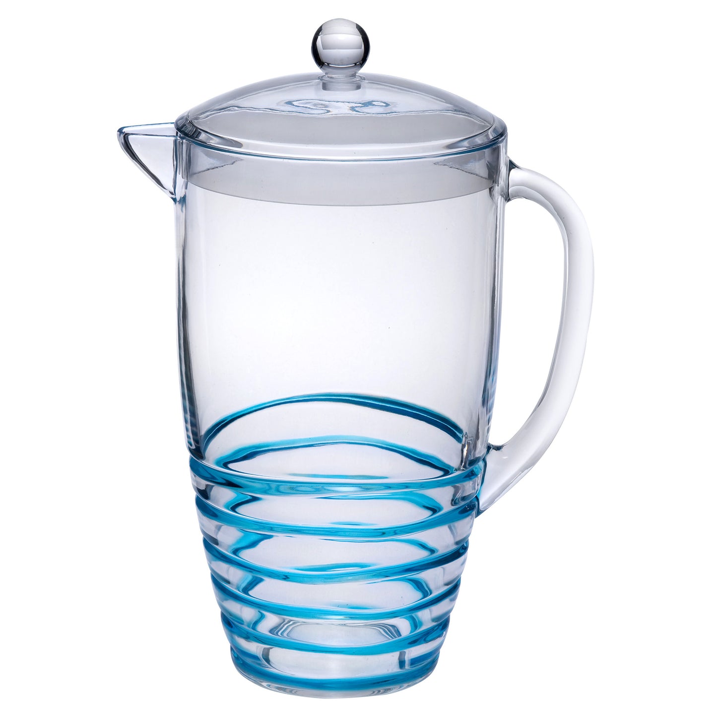 2.5 Quart Clear and Blue Swirl Acrylic Pitcher-0