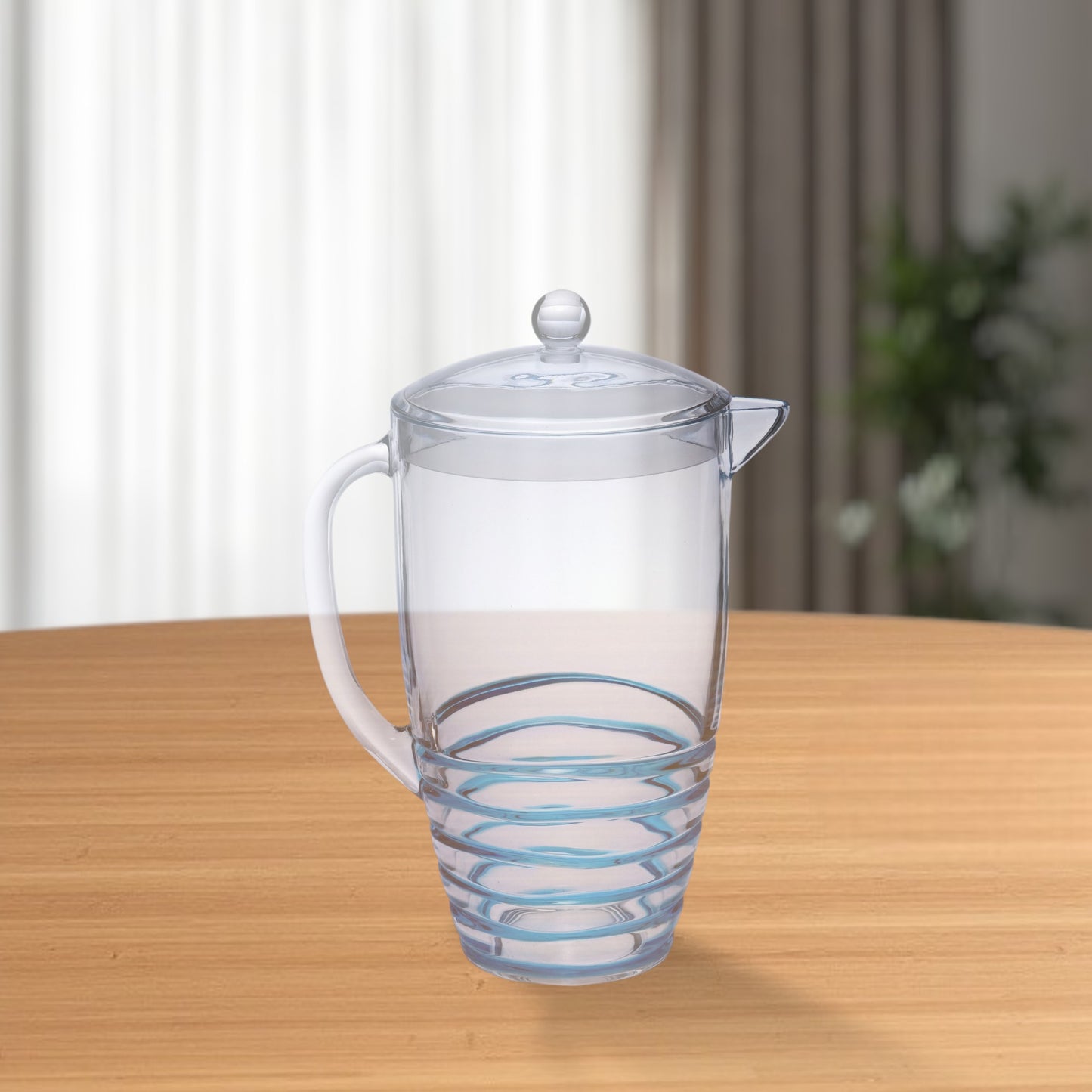 2.5 Quart Clear and Blue Swirl Acrylic Pitcher-1