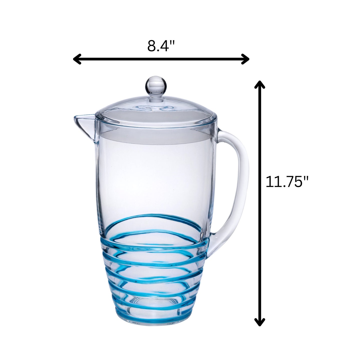 2.5 Quart Clear and Blue Swirl Acrylic Pitcher-7