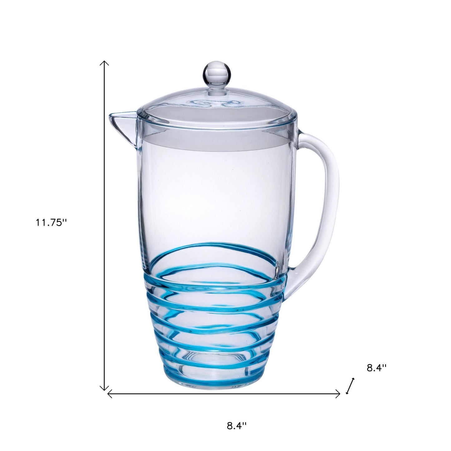 2.5 Quart Clear and Blue Swirl Acrylic Pitcher-5