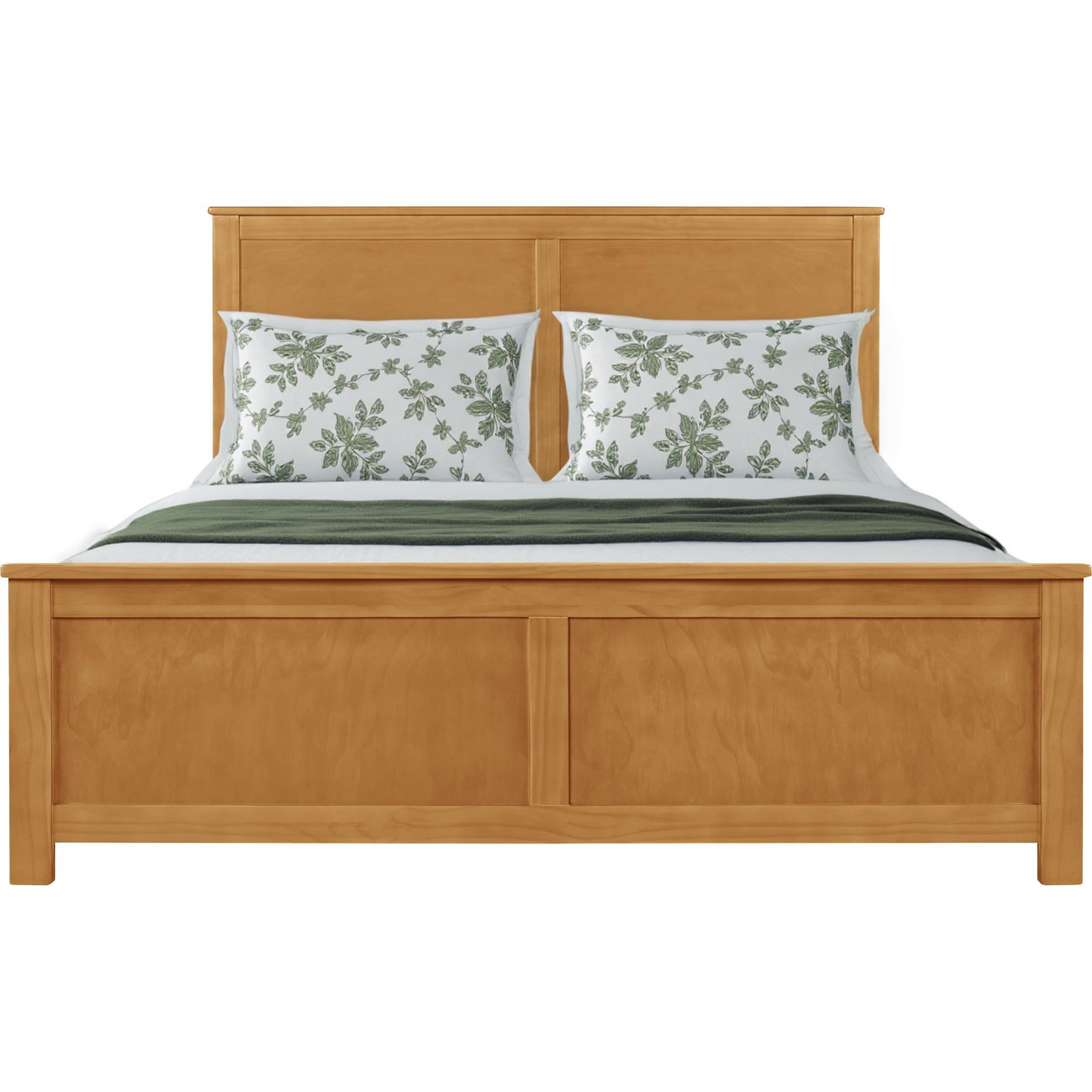 Brown Solid Wood Queen Bed Frame-1