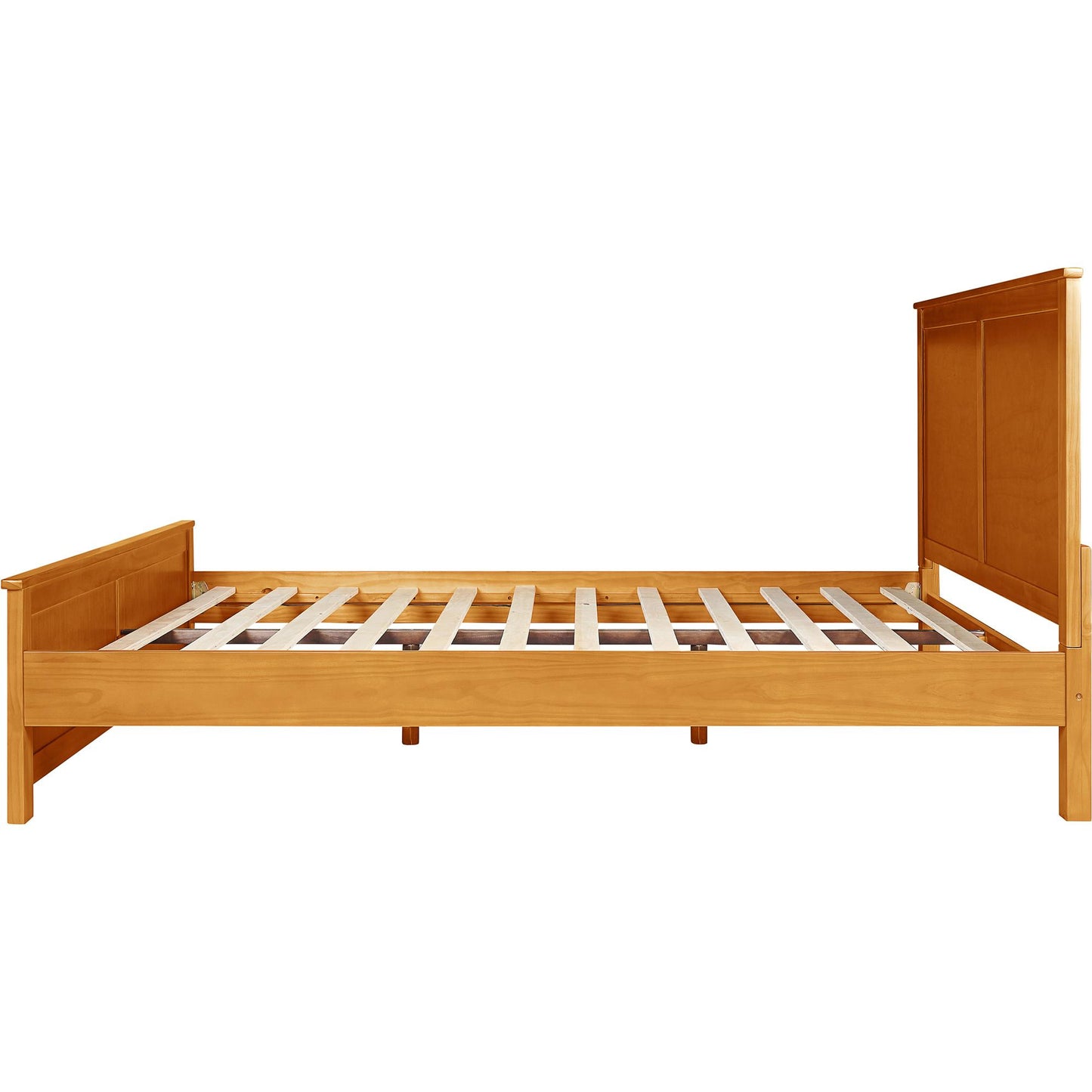 Brown Solid Wood Queen Bed Frame-5