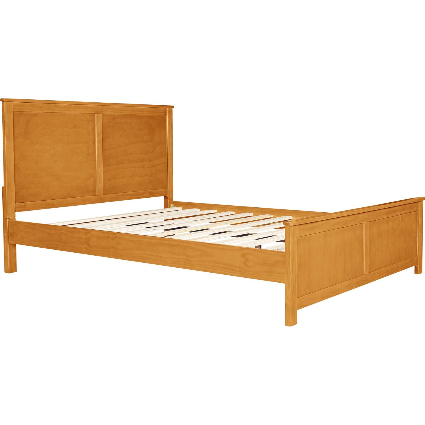 Brown Solid Wood Queen Bed Frame-4
