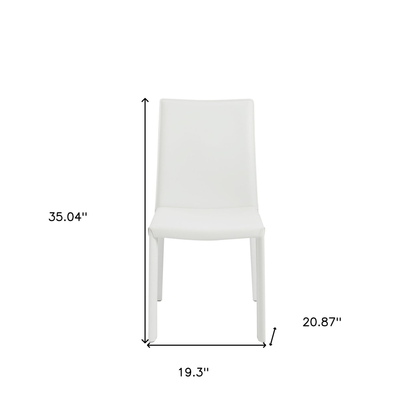 Set of Two White Upholstered Leather Dining Side Chairs-8