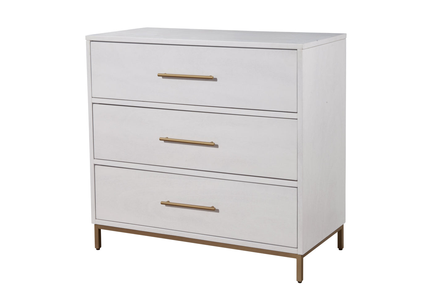 36" White Solid Wood Three Drawer Chest-2