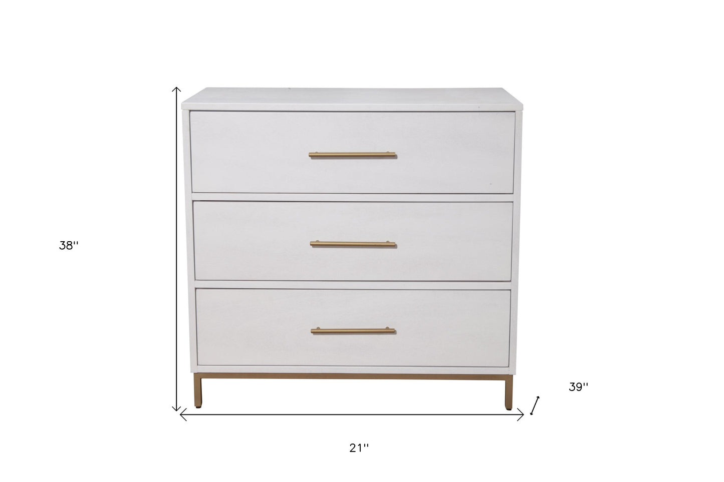 36" White Solid Wood Three Drawer Chest-4