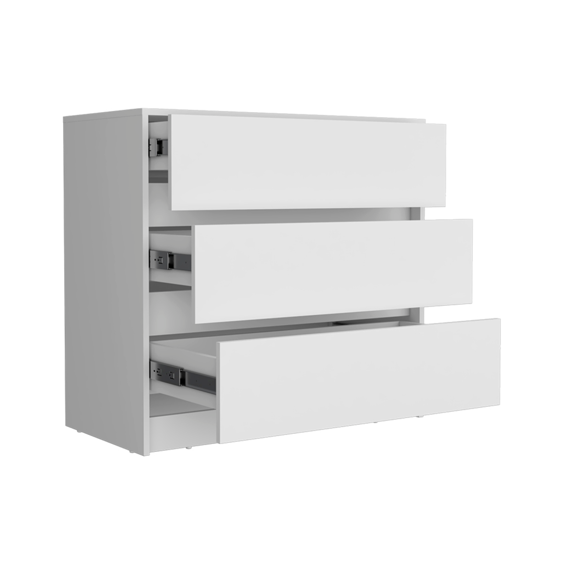 33" White Three Drawer Dresser-2