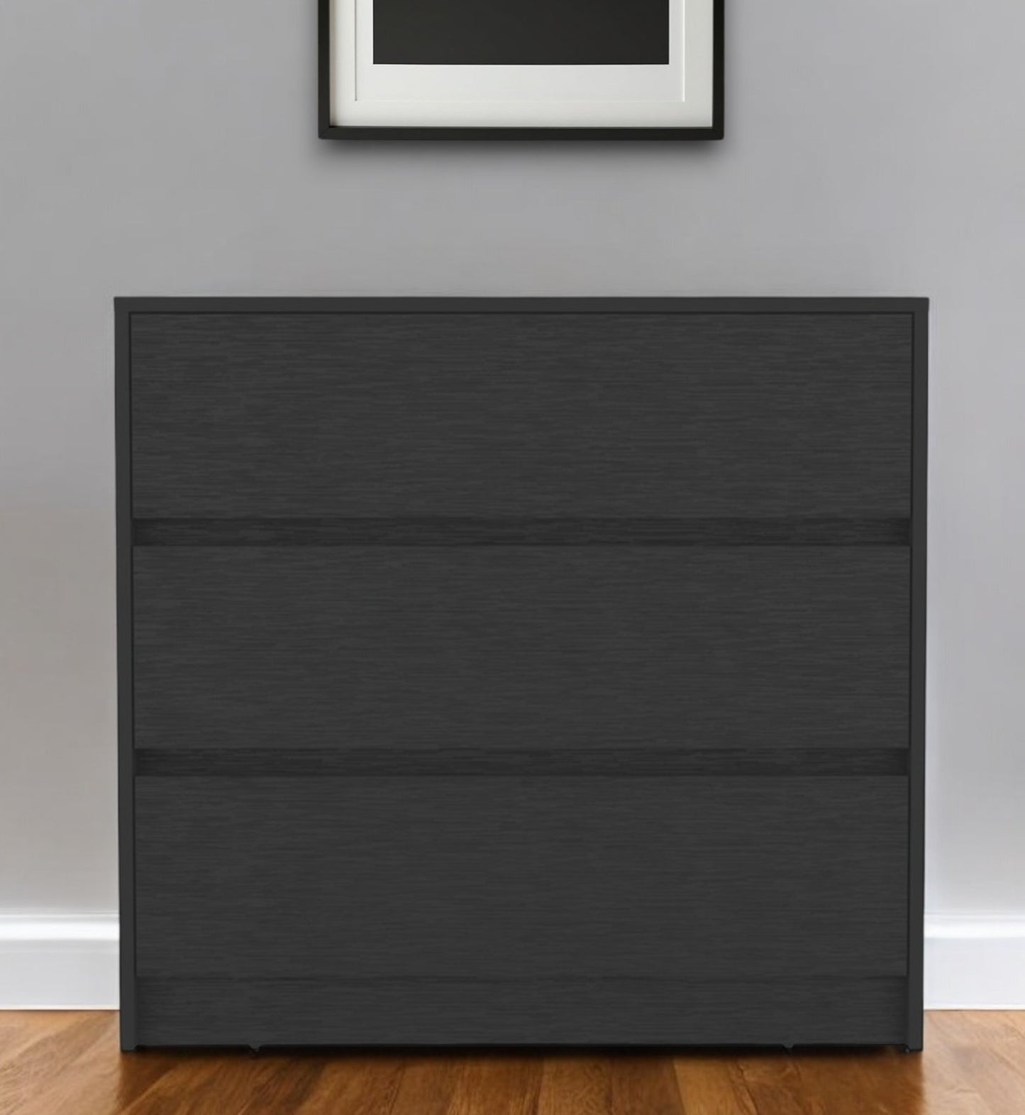 33" Black Three Drawer Dresser-0