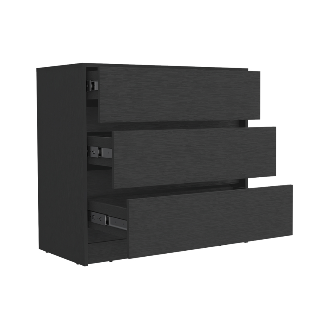 33" Black Three Drawer Dresser-2