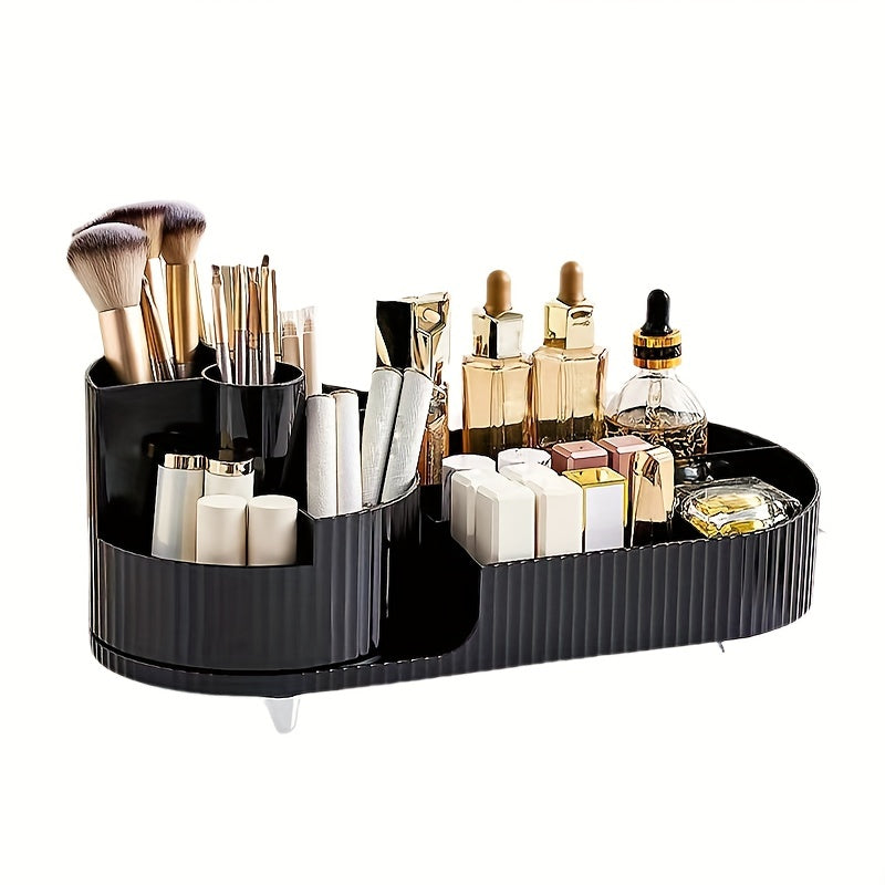 1pc Cosmetic Storage Box, Rotating Pen Holder For Dresser Desktop, Large Capacity Makeup Brush Lipstick Storage Rack, Teenager Gift, Makeup Organizer