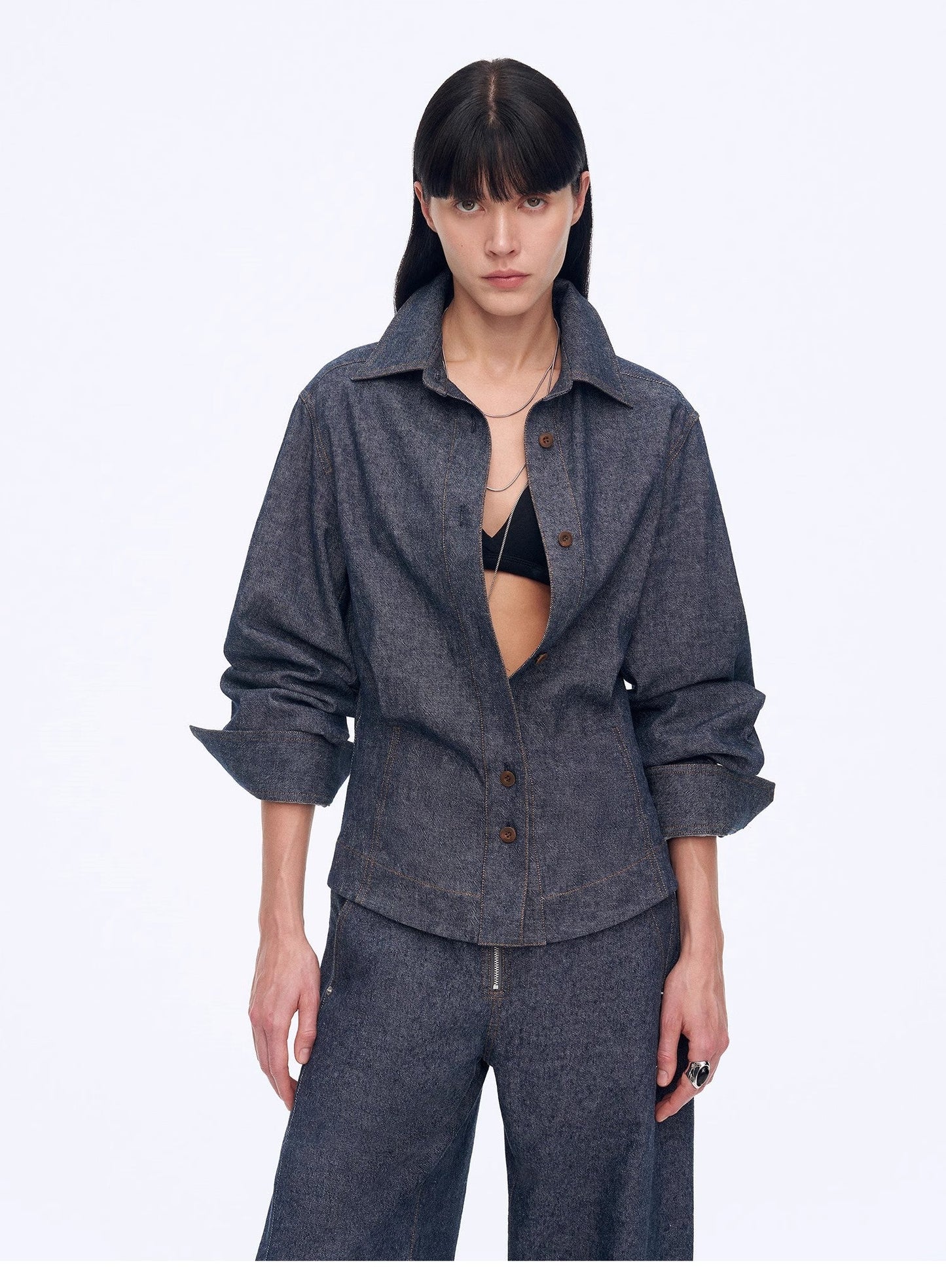 Refreshing breathable twill linen deconstructed silhouette old money style waist shirt top"Berlin Afternoon Tea"-4