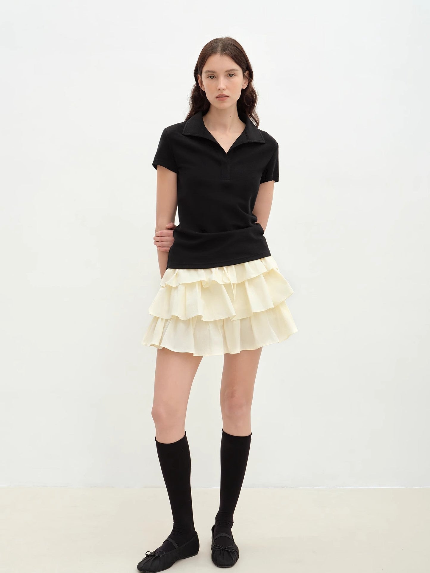 "Blueberry Cream" pure cotton anti-exposure lace cake skirt skirt-0