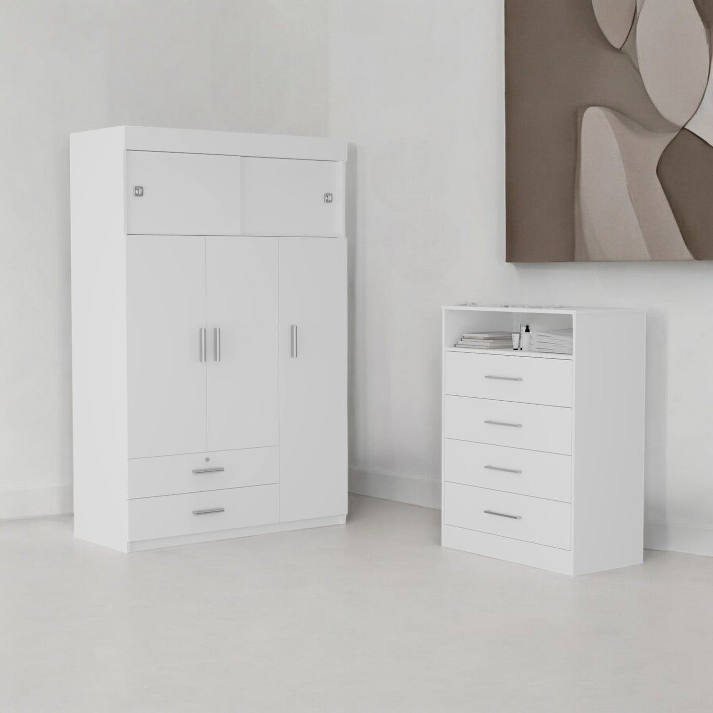 47" White Four Drawer Dresser-2