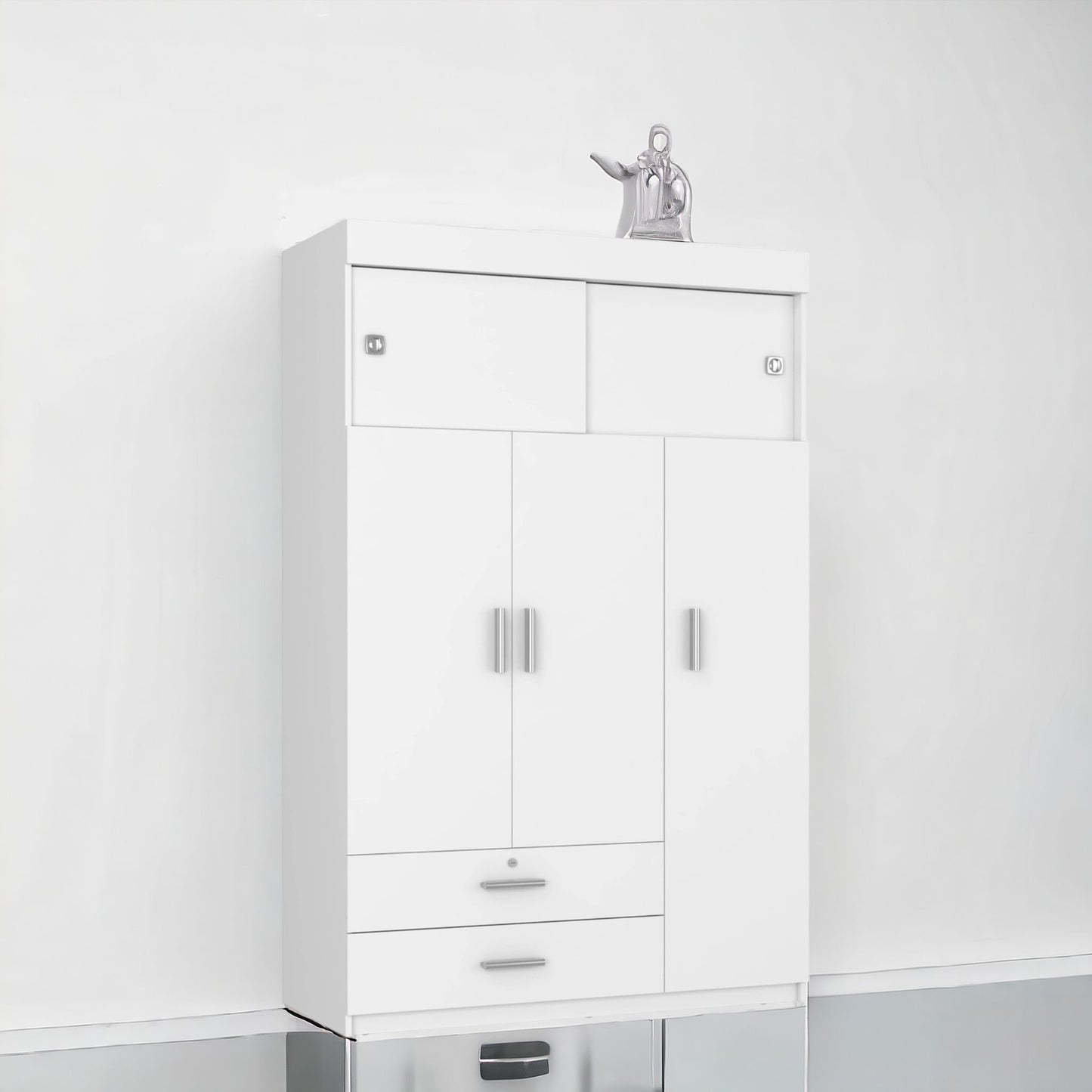 47" White Four Drawer Dresser-1