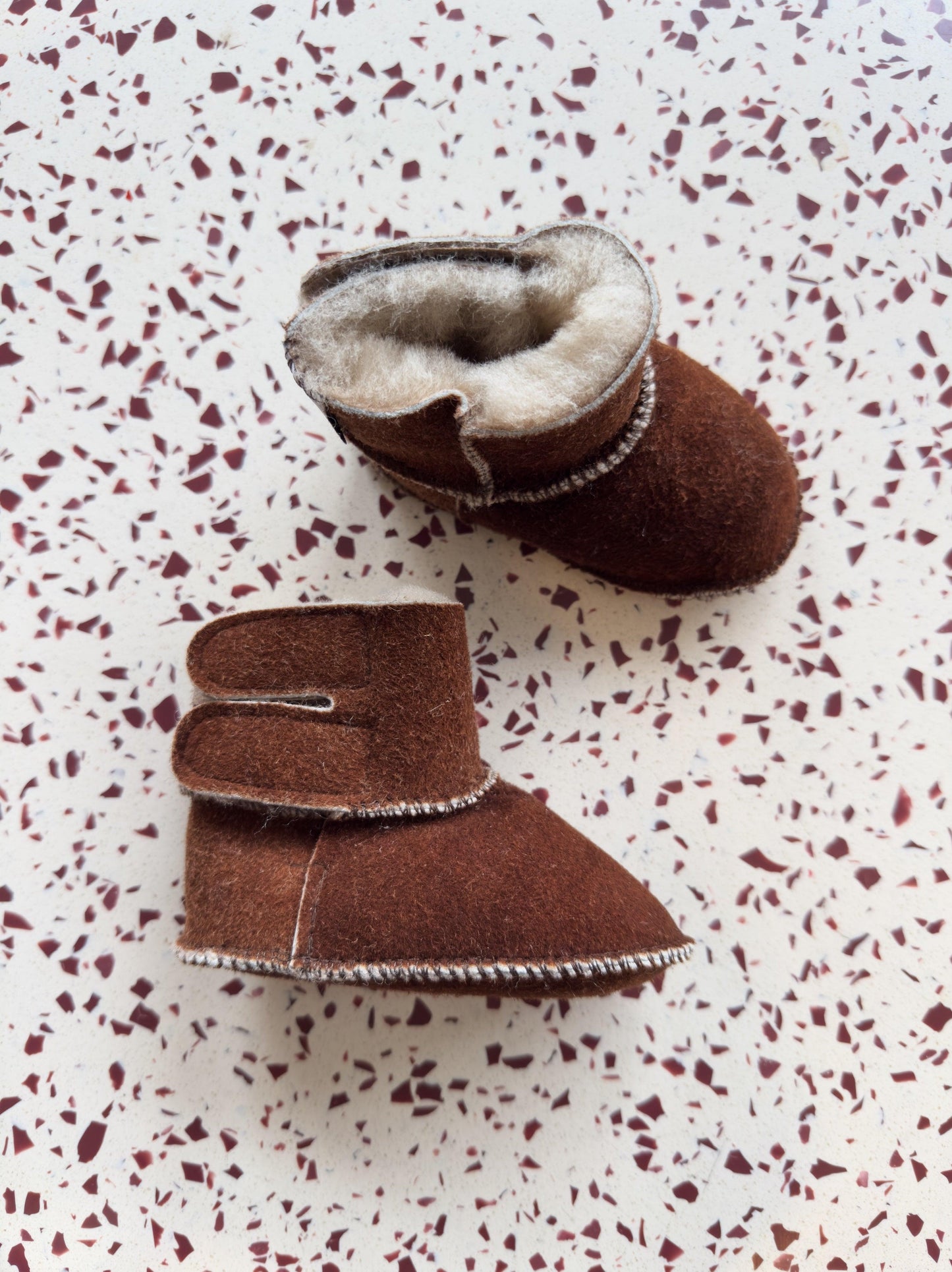 Brown Baby Natural Sheepskin Boots-4