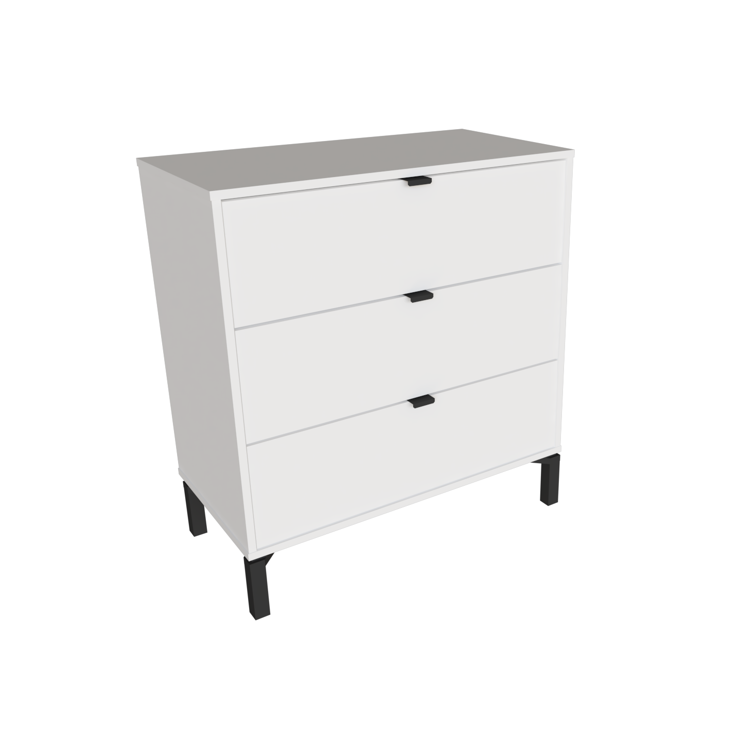 30" White Three Drawer Dresser-1