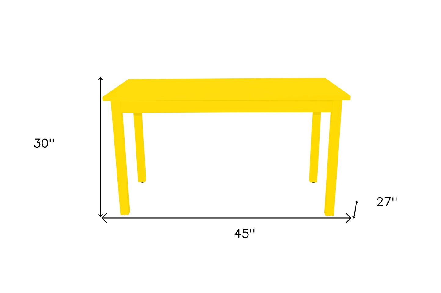 48" Yellow Solid Wood Dining Table-4