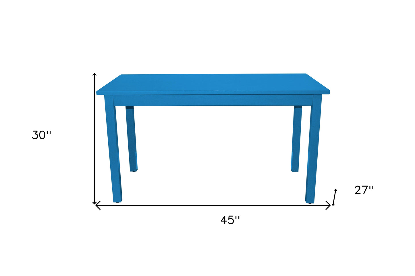 48" Caribbean Blue Solid Wood Dining Table-4