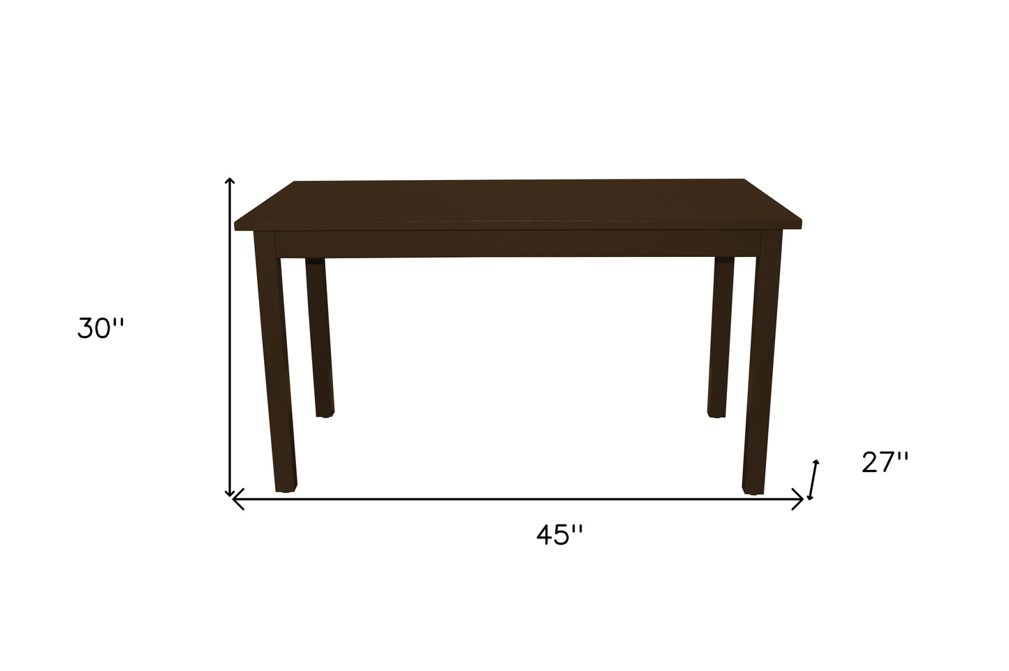 48" Coffee Solid Wood Dining Table-4