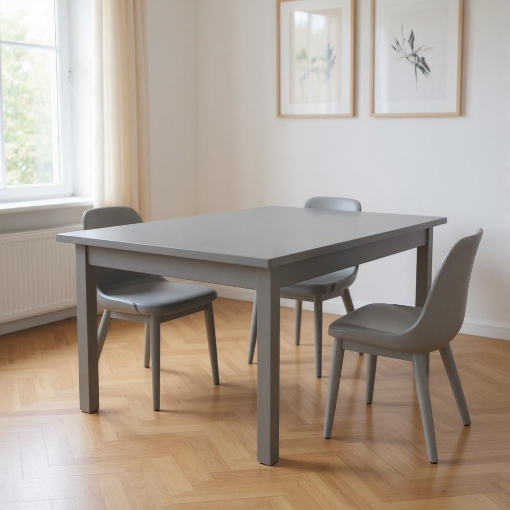 48" Gray Solid Wood Dining Table-0