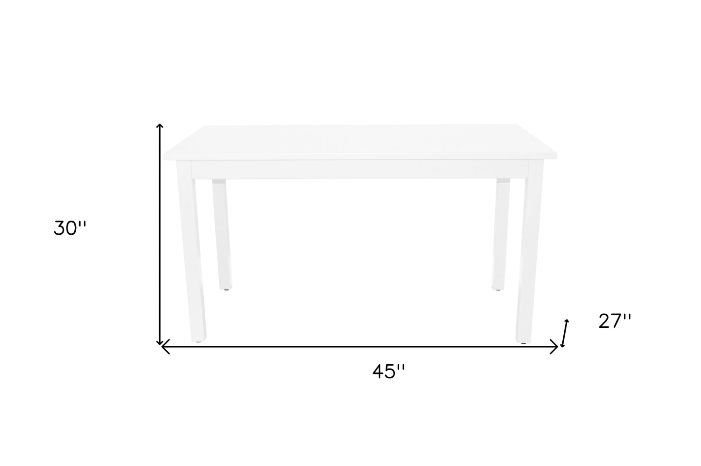 48" White Solid Wood Dining Table-3