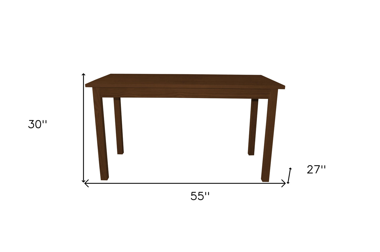 60" Raw Umber Solid Wood Dining Table-7