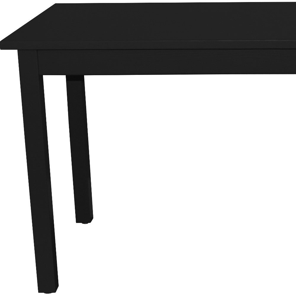 60" Black Solid Wood Dining Table-4