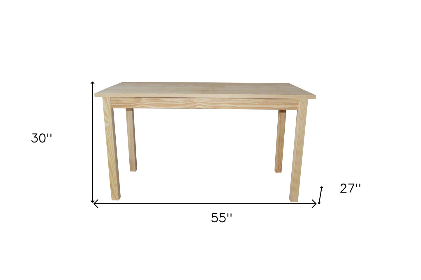 60" Natural Solid Wood Dining Table-7
