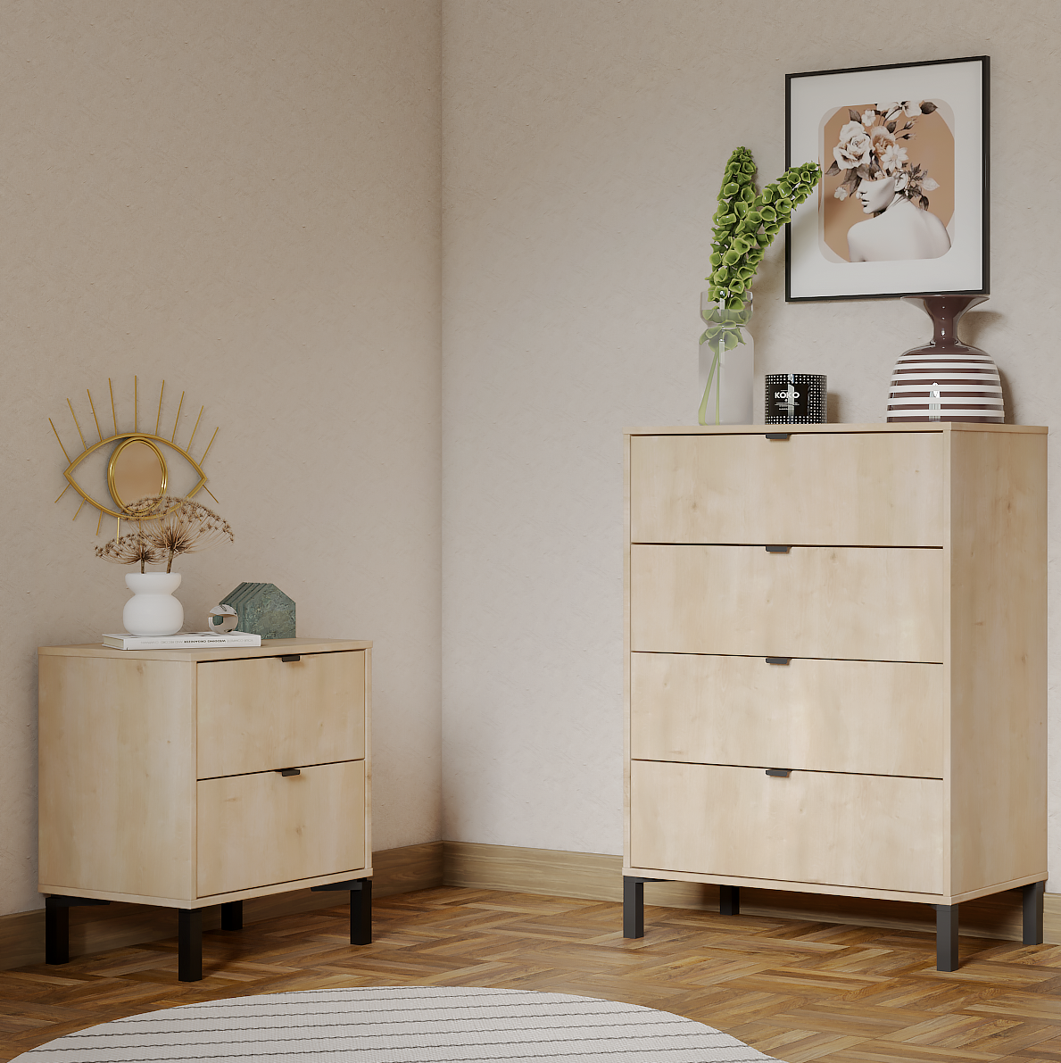 30" Natural Four Drawer Dresser-8