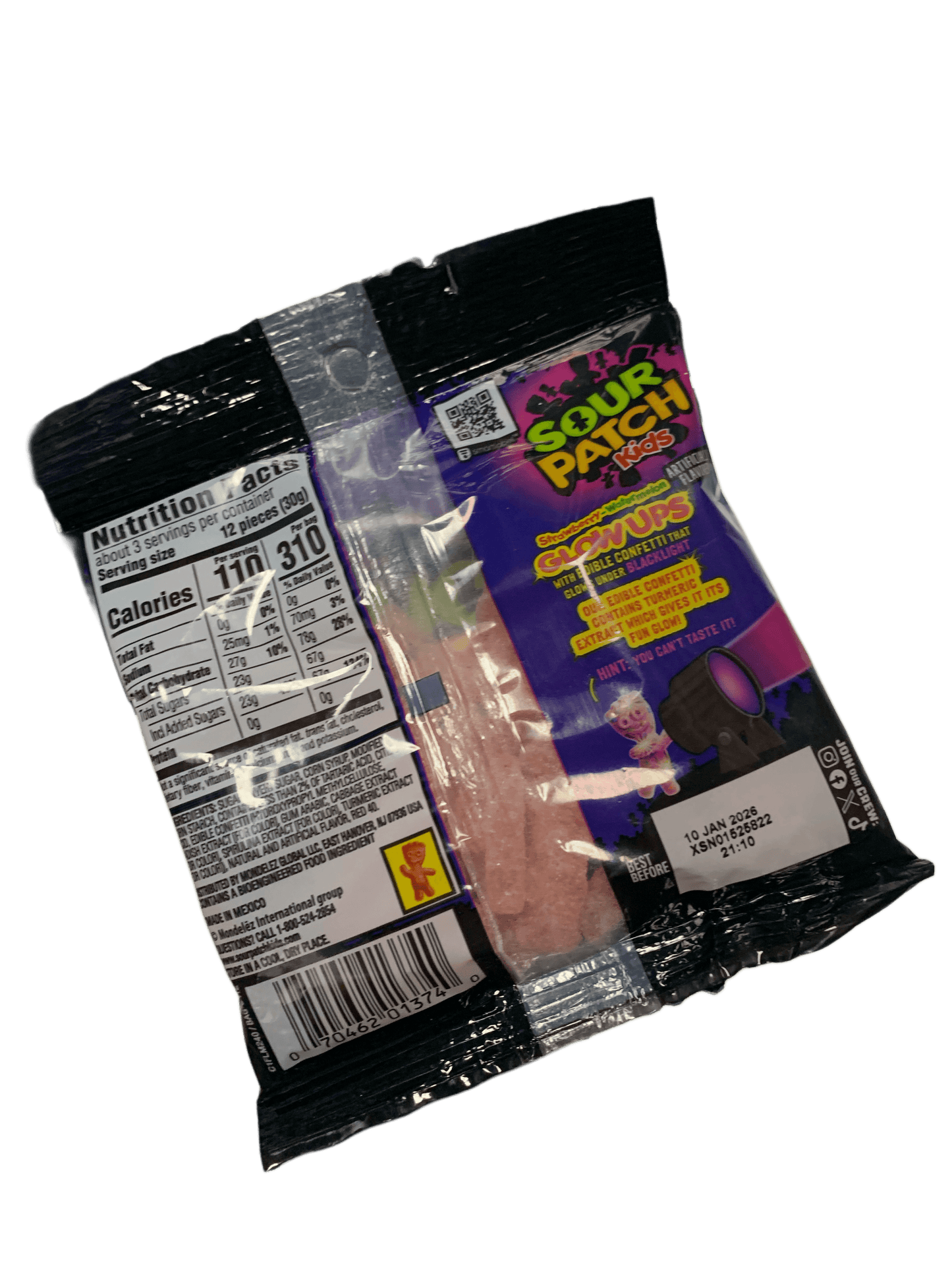 Sour Patch Kids Glow-Ups Strawberry Watermelon Candy 87G - Mexican Edition