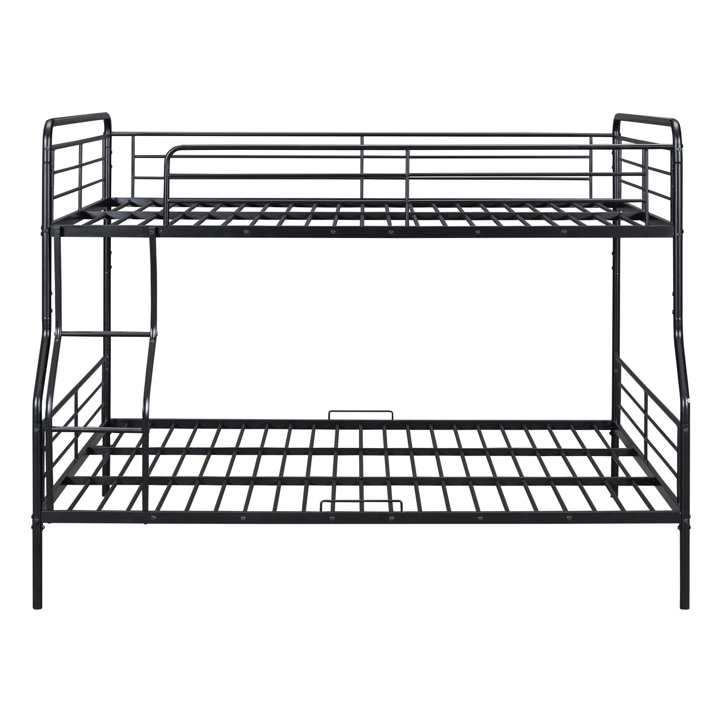Black Full XL Over Queen Contemporary Metal Bunk Bed-7