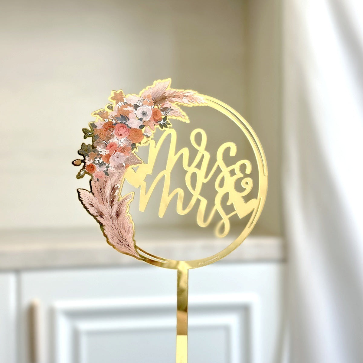 Ins Style MRMRS Color Printing Acrylic Cake Decoration Party Supplies