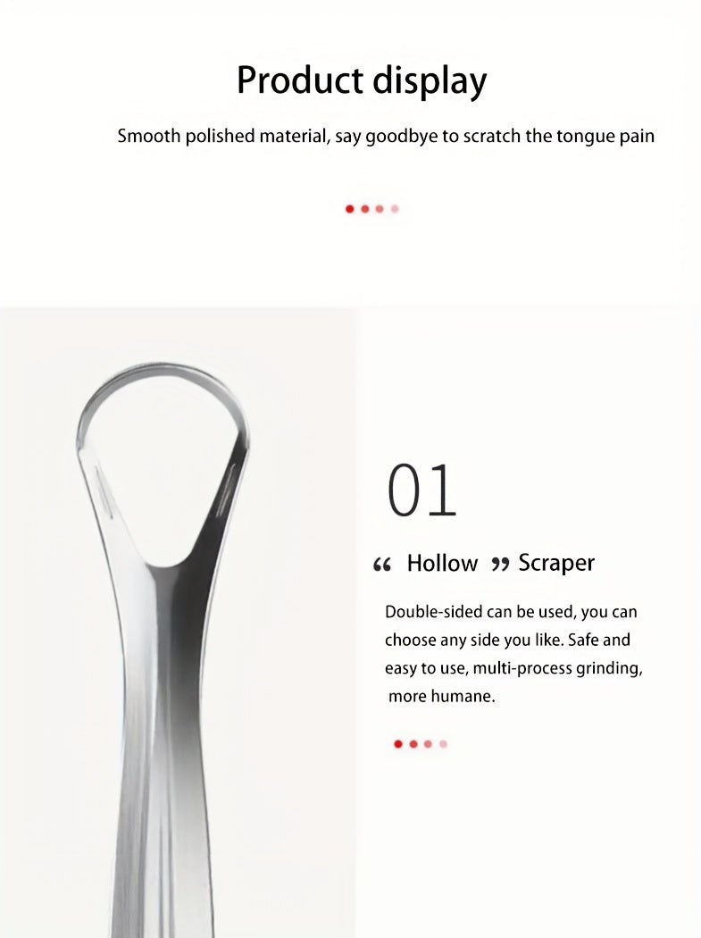 Tongue Scraper, Halitosis Reduction, Stainless Steel Tongue Cleaner, Metal Scraper, Tongue Scraper Cleaner For Fresh Breath